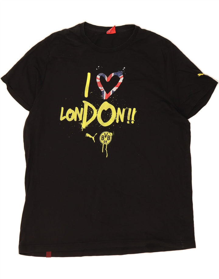 PUMA Mens Graphic T-Shirt Top 3XL Black Vintage Puma and Second-Hand Puma from Messina Hembry 