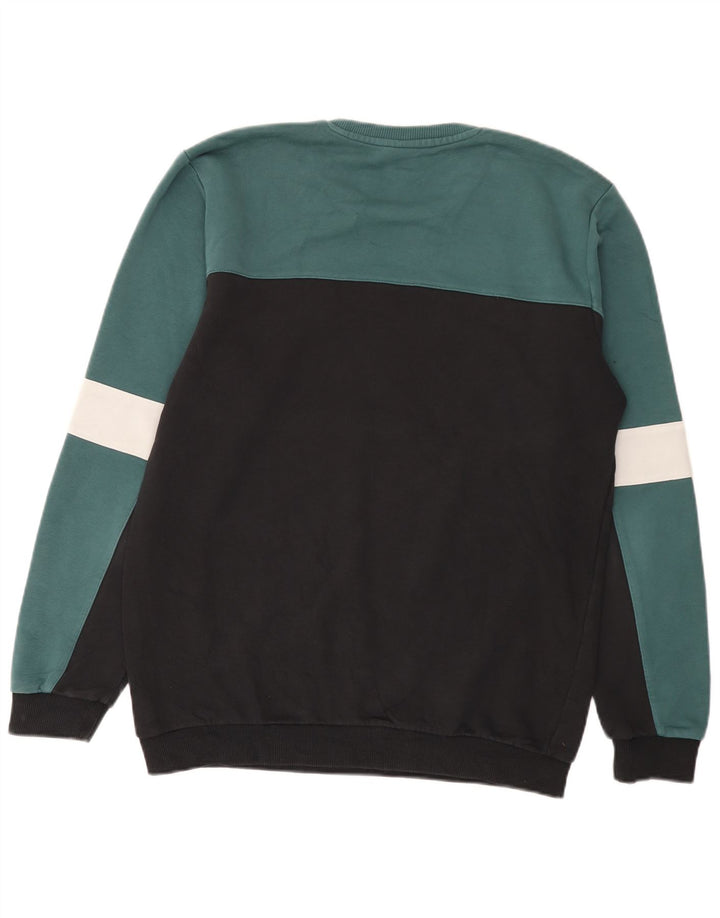 Fila Herren-Sweatshirt-Pullover, groß, schwarze Colourblock-Baumwolle