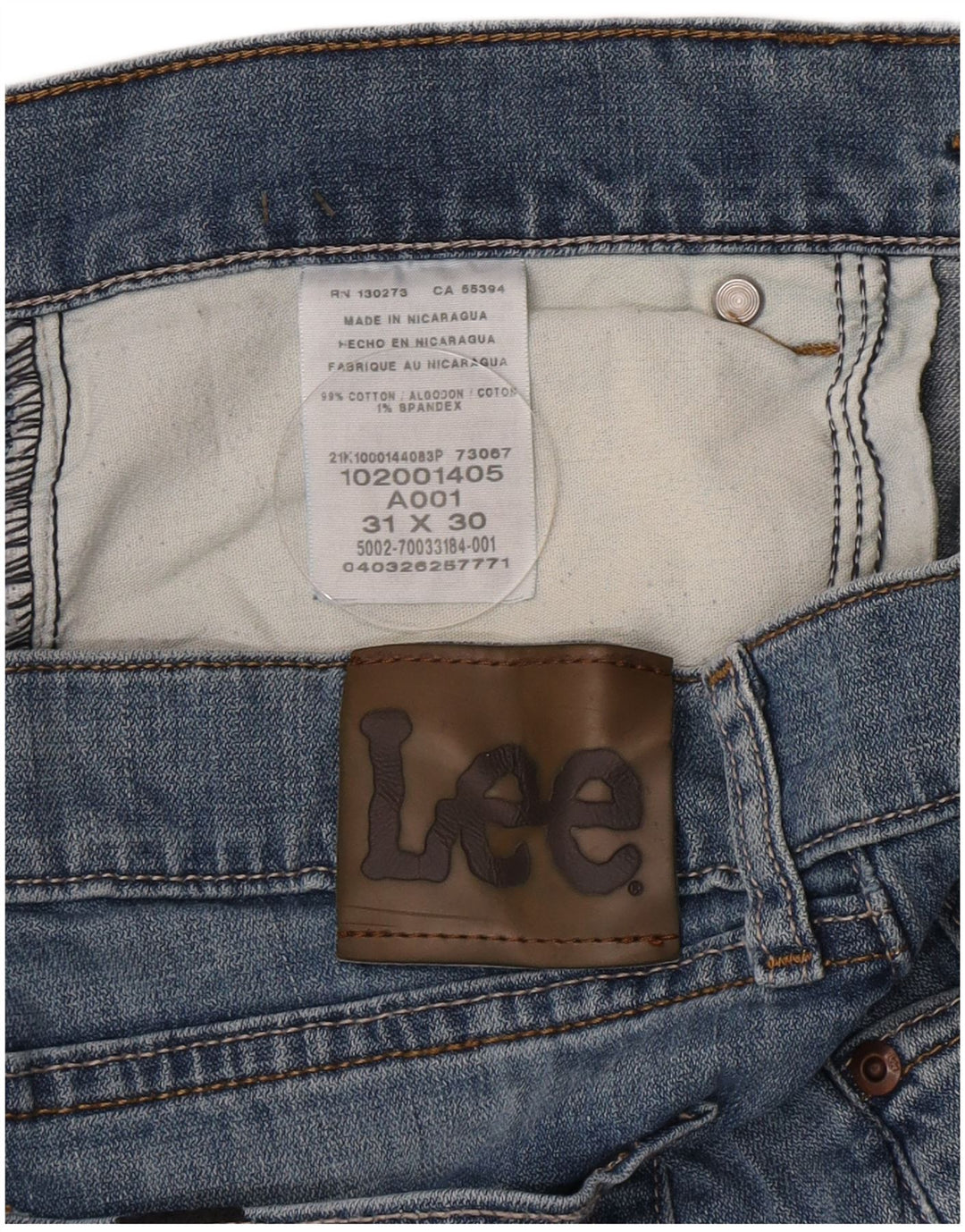 Lee Herren Slim Jeans W31 L30 Blaue Baumwolle