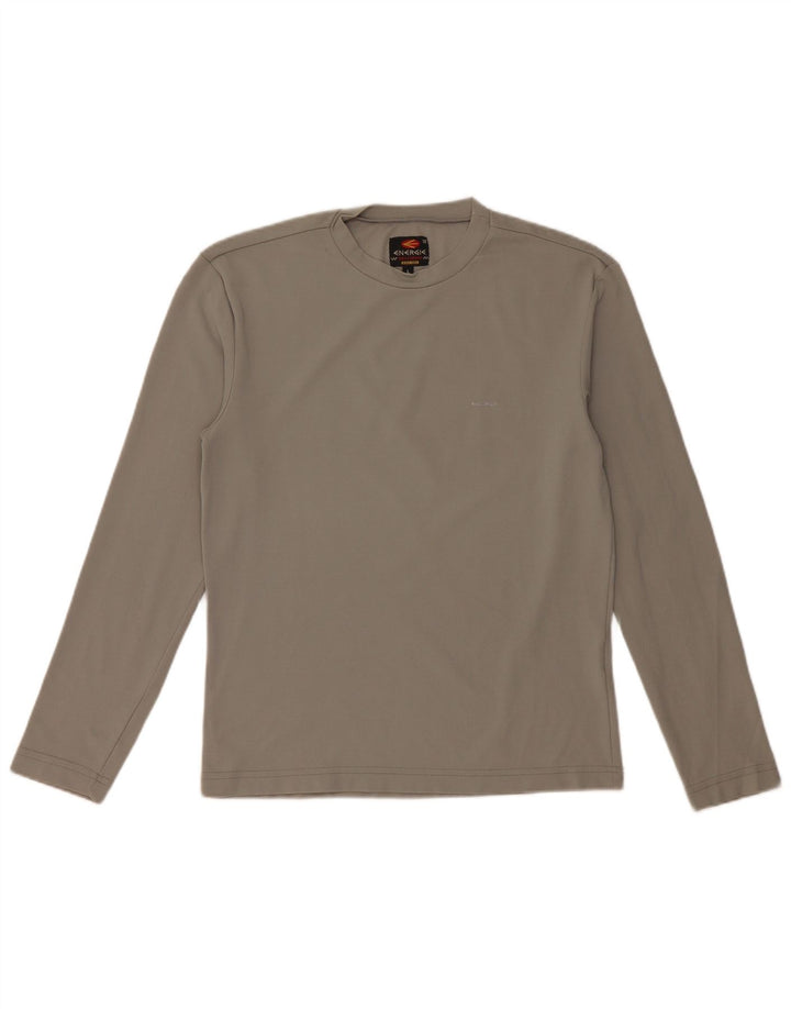 Energie Damen Top Langarm UK 14 Large Graues Nylon