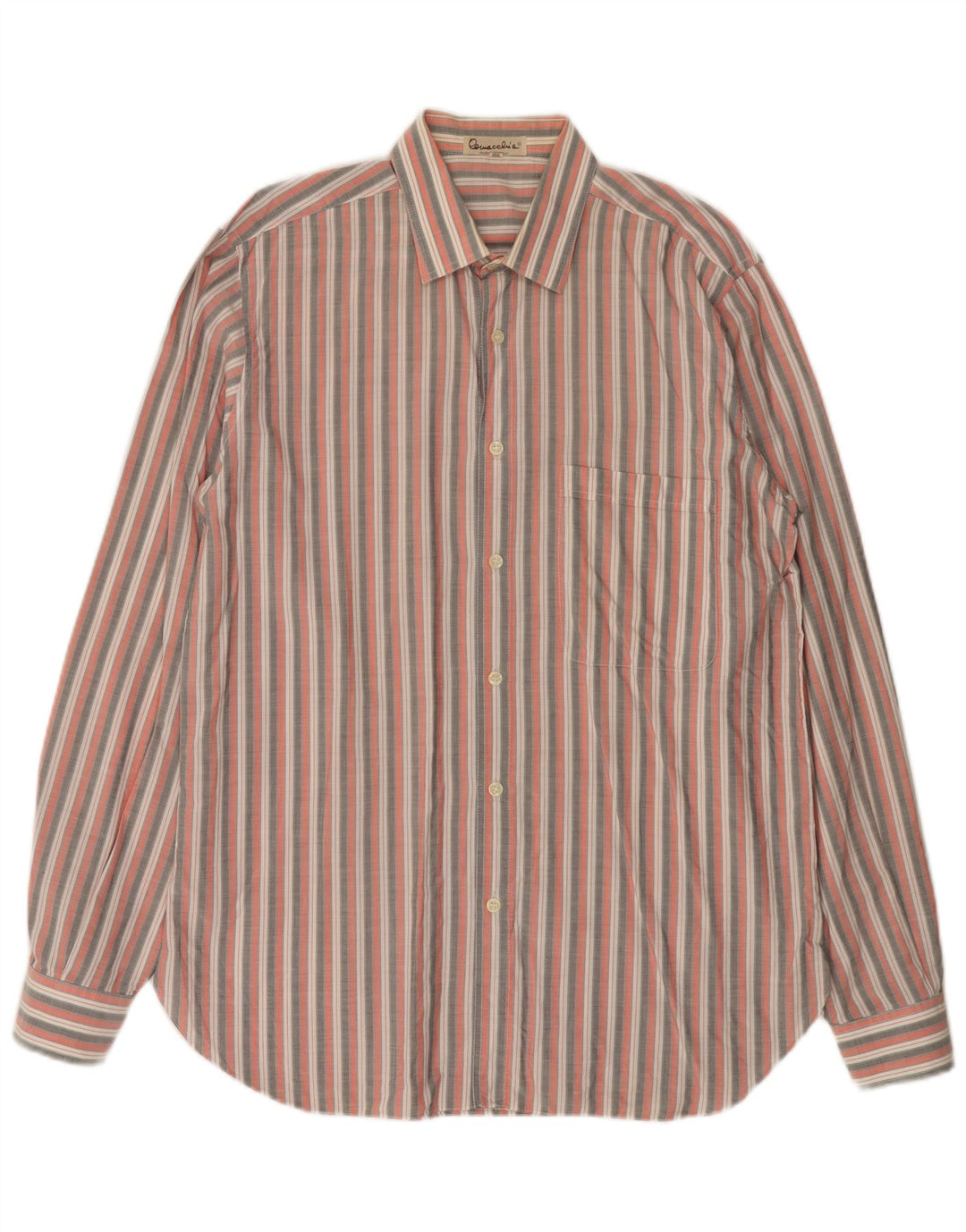 Vintage Herrenhemd Größe 40 Mittelrosa gestreift