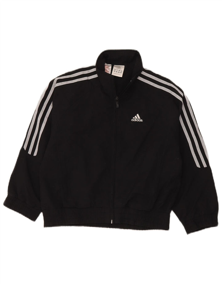 Adidas Jungen-Trainingsanzug-Top-Jacke, 8–9 Jahre, schwarzes Polyester