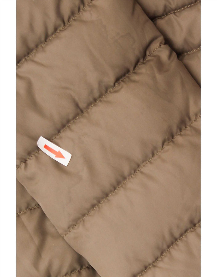 Tommy Hilfiger Wattierter Damenmantel mit Kapuze, UK 14, mittelbeigefarbenes Polyester