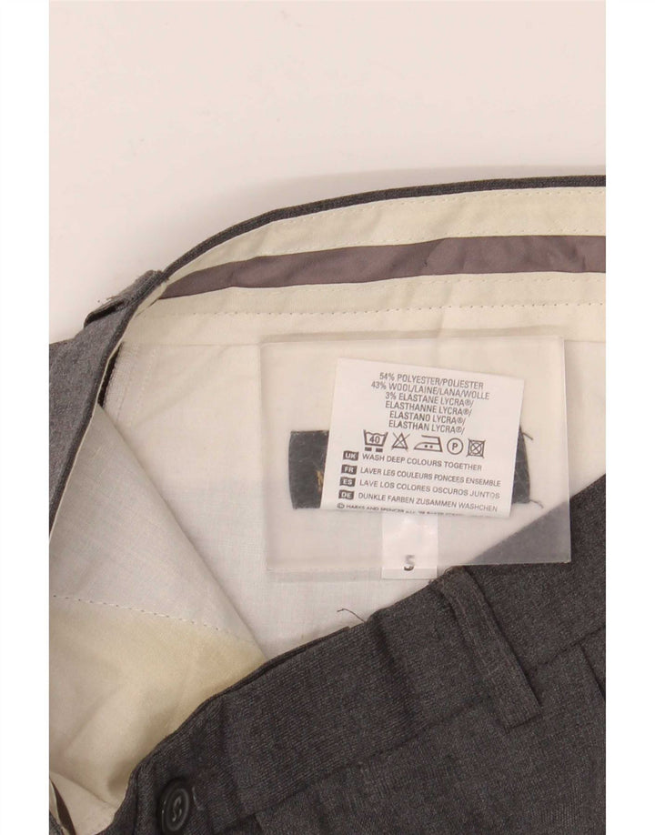 Marks & Spencer Herren-Anzughose mit Pegged-Anzug, W34, L31, graues Polyester