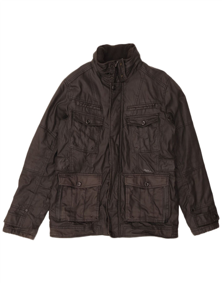 PULL & BEAR Herren Utility-Jacke UK 42 XL Schwarz