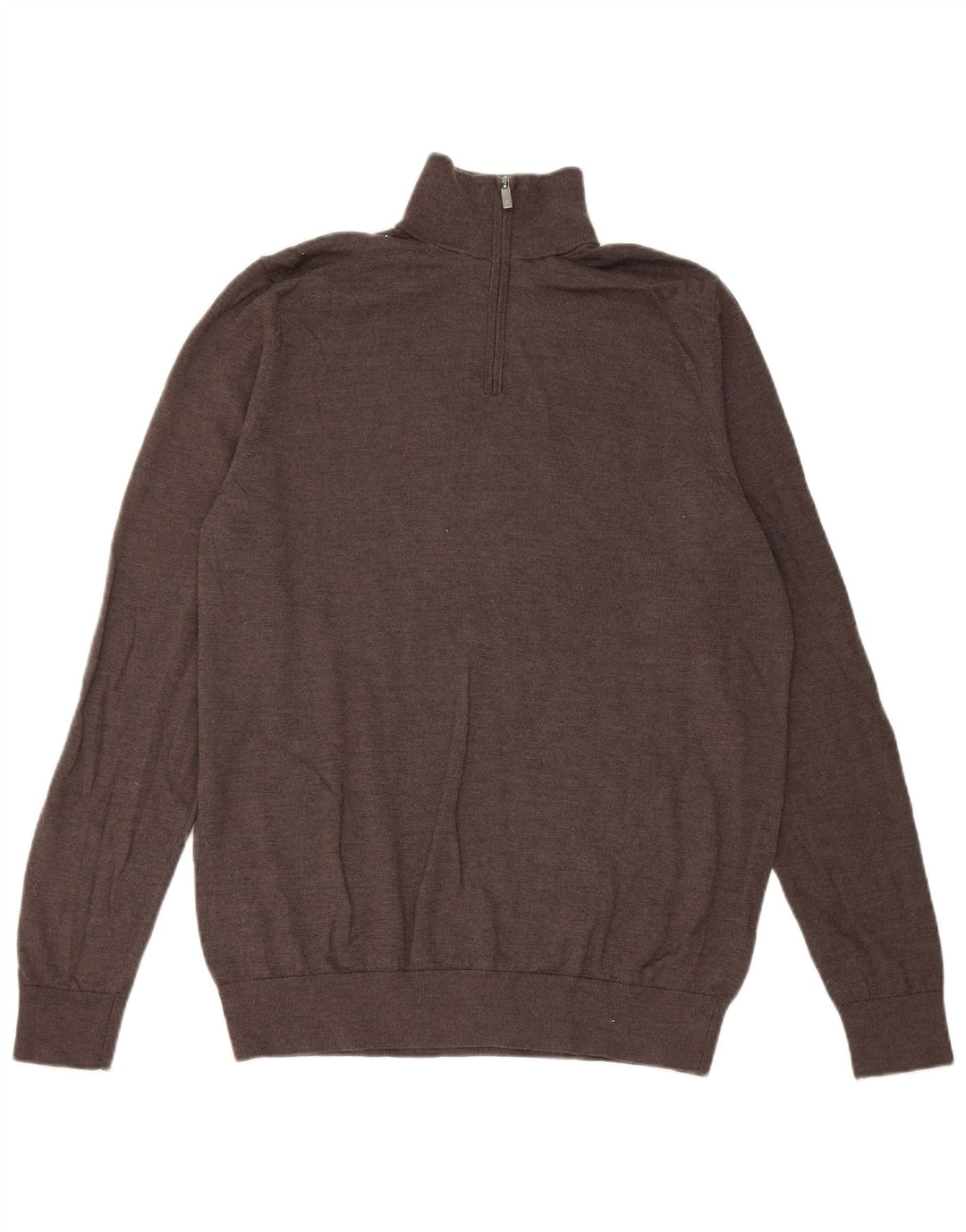 Marks & Spencer Herren Autograph Pullover mit Reißverschluss am Hals, Größe L, Braun