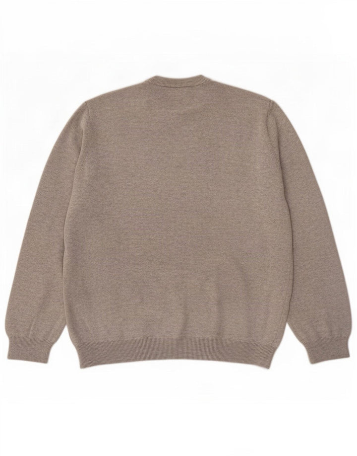 Marks & Spencer Herren-Pullover mit V-Ausschnitt, groß, grau gefleckte Baumwolle