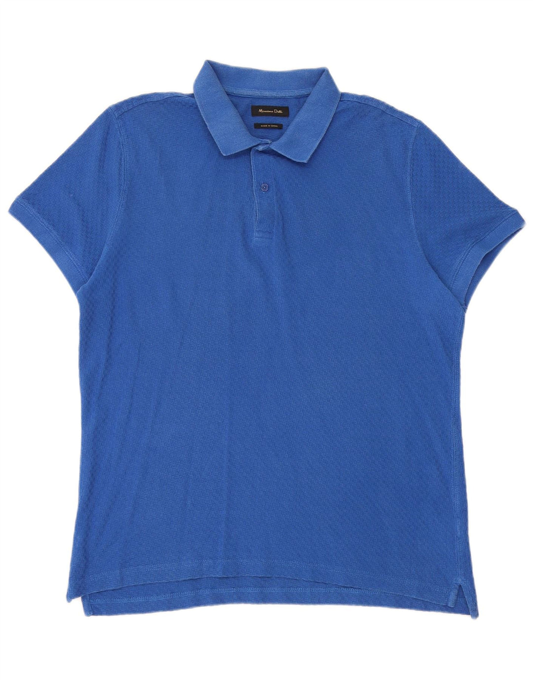 Massimo Dutti Herren-Poloshirt, große blaue Baumwolle