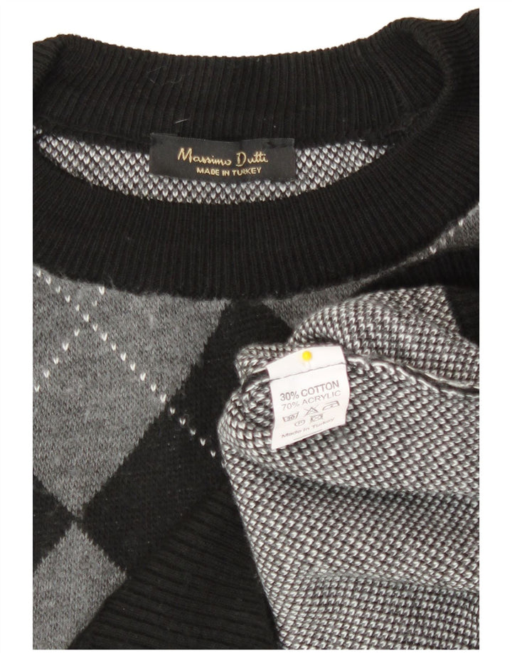 Massimo Dutti Damen Crop Pullover mit Rundhalsausschnitt, Gr. 10, Größe S, Schwarz