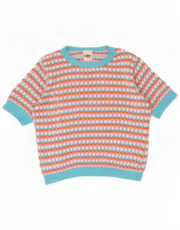 Redok Womens Crop Boat Neck Jumper Sweater UK 14 Large Mehrfarbig