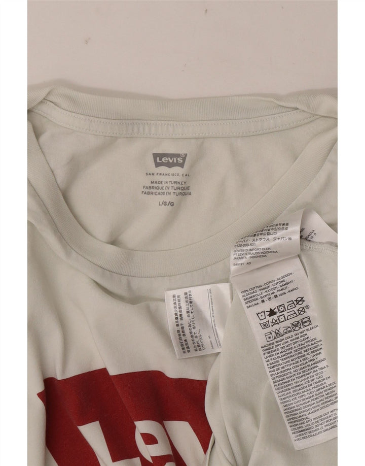 Levi's Herren-T-Shirt mit Grafik, Größe L, aus weißer Baumwolle