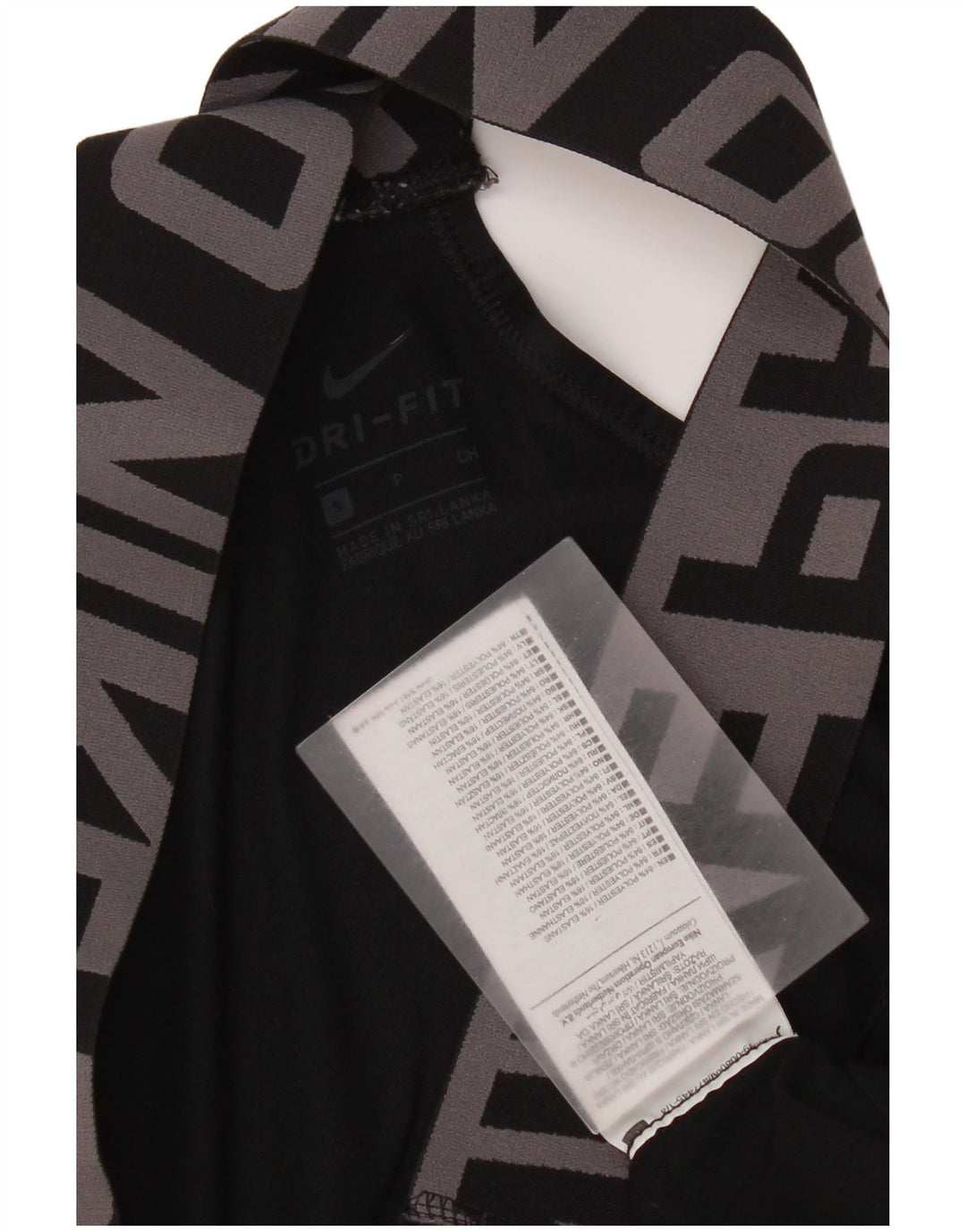 Nike Damen Dri Fit Graphic Sport-BH-Oberteil, Größe S, Schwarz, Polyester