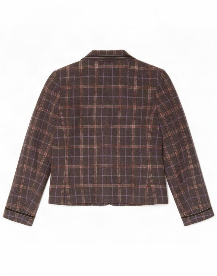 Joules Damen-Blazerjacke mit 2 Knöpfen, UK 12, mittelschwarz kariert, Wolle