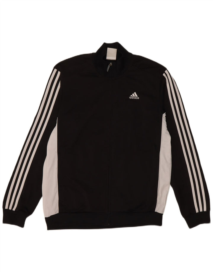 Adidas Herren-Trainingsanzug-Top-Jacke, Mittelschwarzes Colourblock-Polyester
