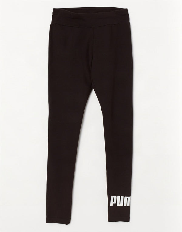Puma Womens Graphic Leggings UK 10 Small Schwarz Baumwolle