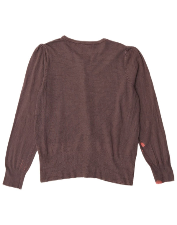 Marks & Spencer Womens Cardigan Sweater UK 12 Medium Grey Viscose