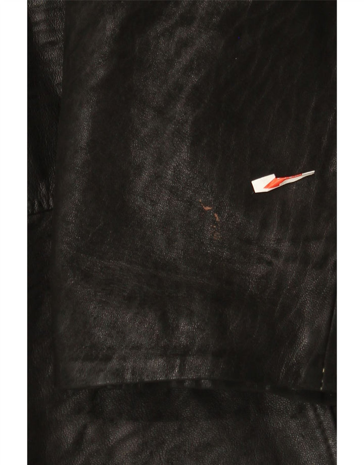 Carlo Santini Herren Ledermantel UK 44 2XL Schwarzes Leder