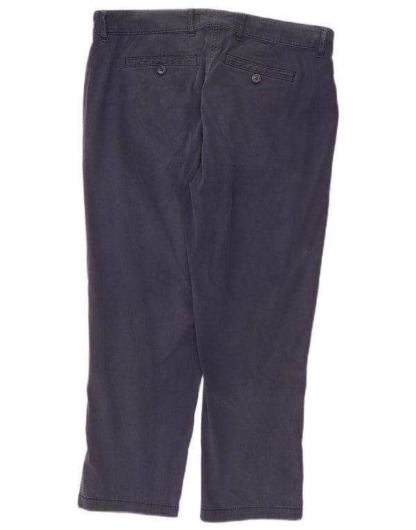 Marks & Spencer Womens Cropped Trousers UK 12 Medium W32 L24 Navy Blue