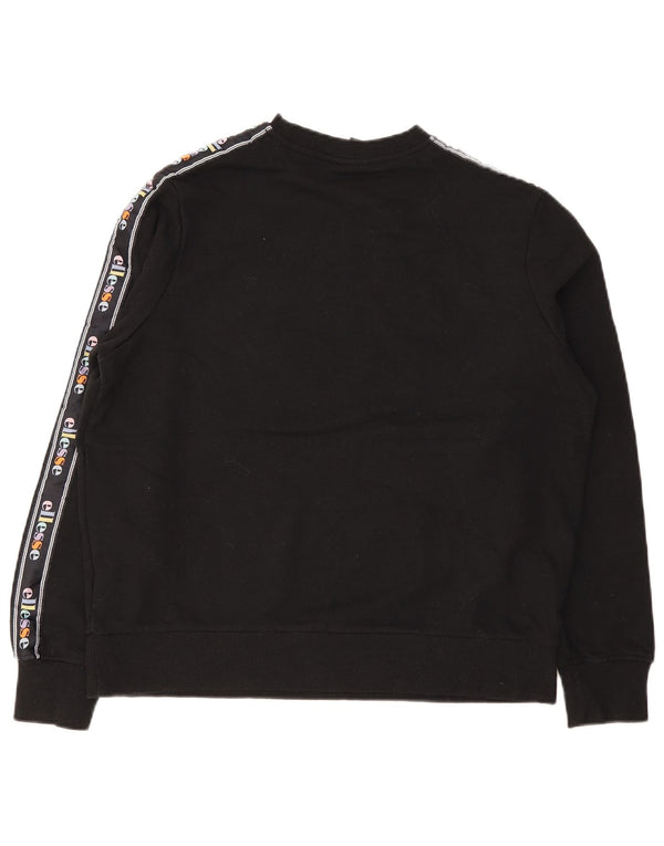 Ellesse Womens Graphic Oversized Sweatshirt Pullover UK 10 Small Schwarz Baumwolle