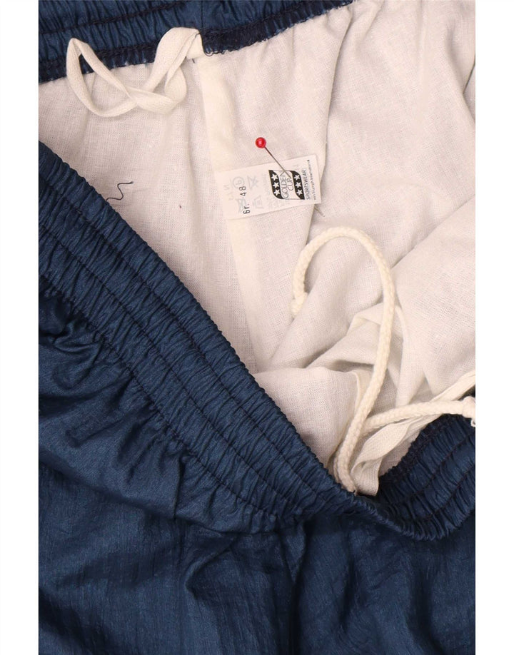 Vintage Herren Trainingshose Jogger IT 48 Medium Marineblau Polyamid