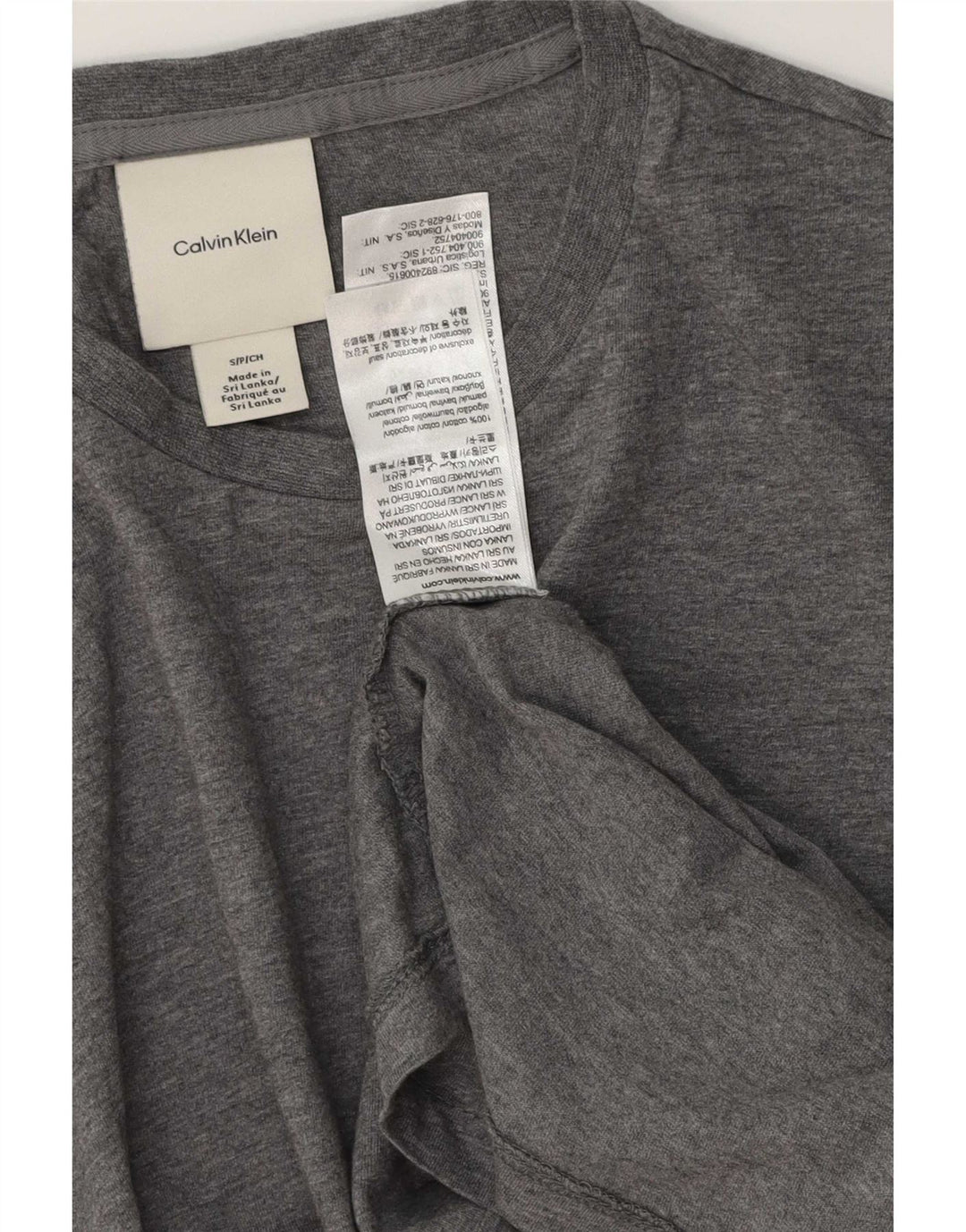 Calvin Klein Herren T-Shirt Top Small Grau Baumwolle