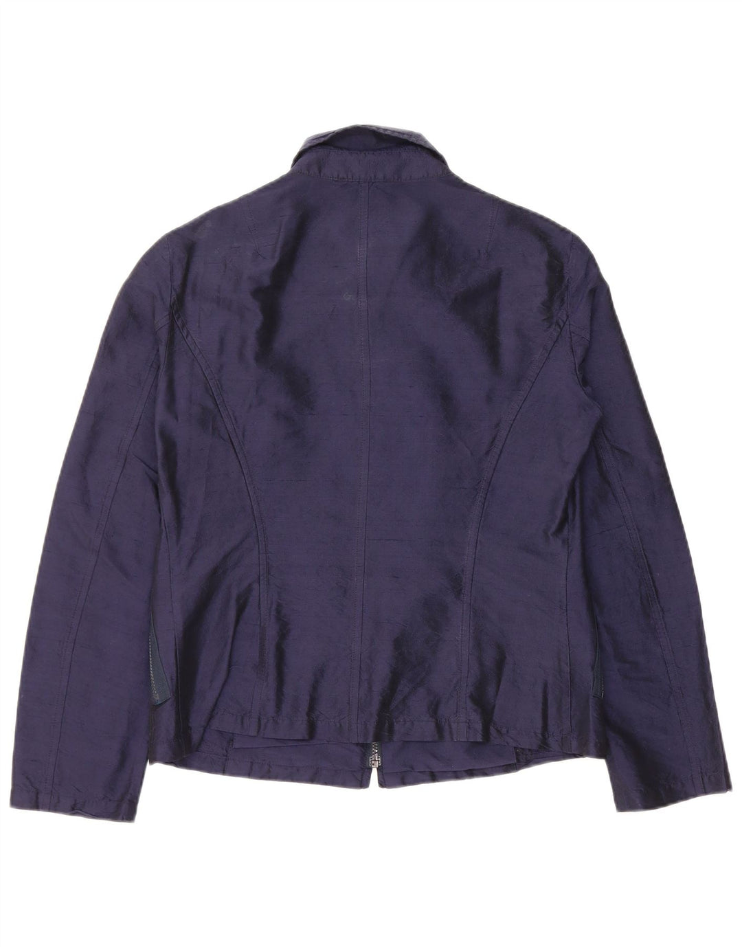 Alberto Biani Damen Bomberjacke IT 46 Große marineblaue Seide
