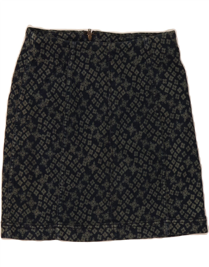 FREE PEOPLE Womens Denim Skirt US 2 XS W26  Navy Blue Geometric Cotton Vintage Free People and Second-Hand Free People from Messina Hembry 