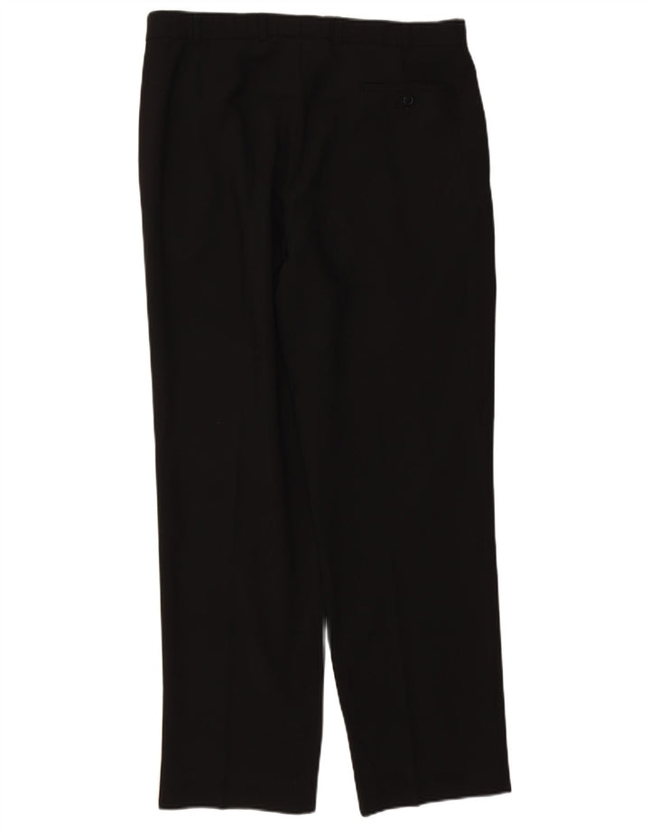 Marks & Spencer Herren-Anzughose mit Pegged-Anzug, W36, L31, schwarzes Polyester