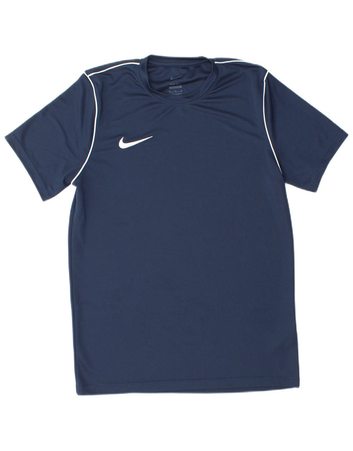 NIKE Mens Dri Fit Slim Fit T-Shirt Top Medium Navy Blue Polyester