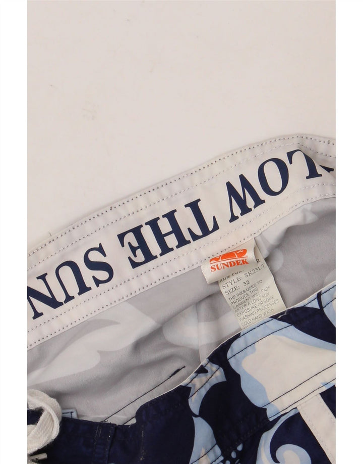 Sundek Herren-Badeshorts, W32, mittelgroß, marineblau, geblümt, Polyester