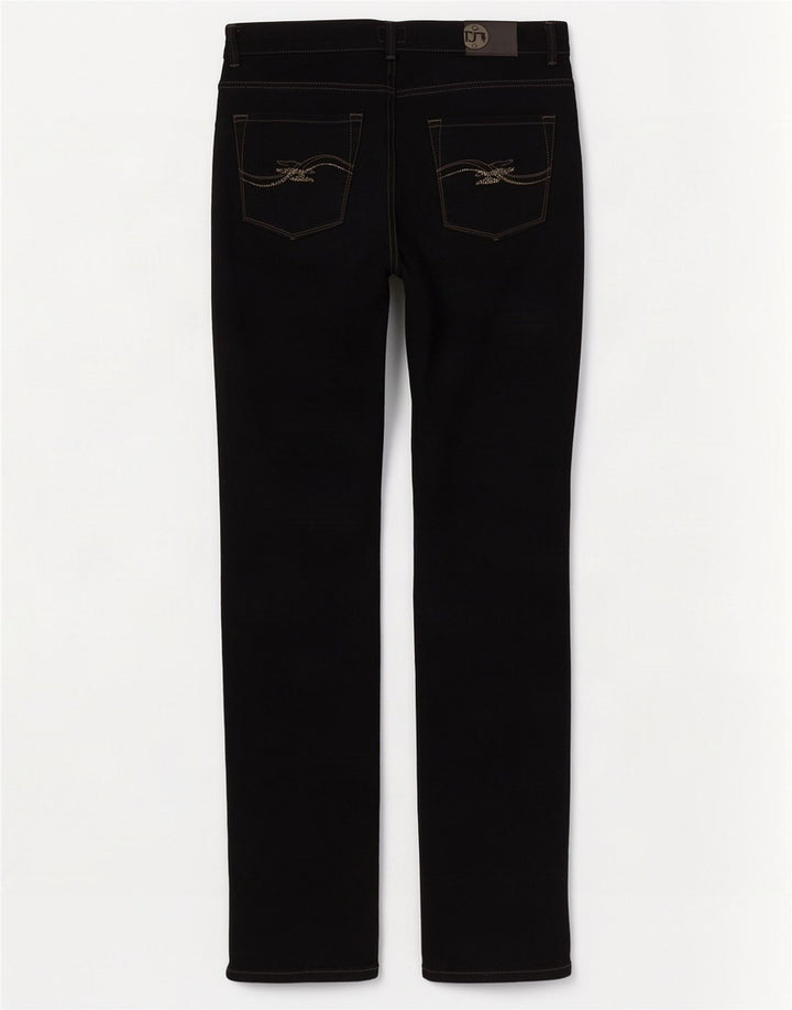 Trussardi Damen Straight Jeans W32 L33 Schwarze Baumwolle