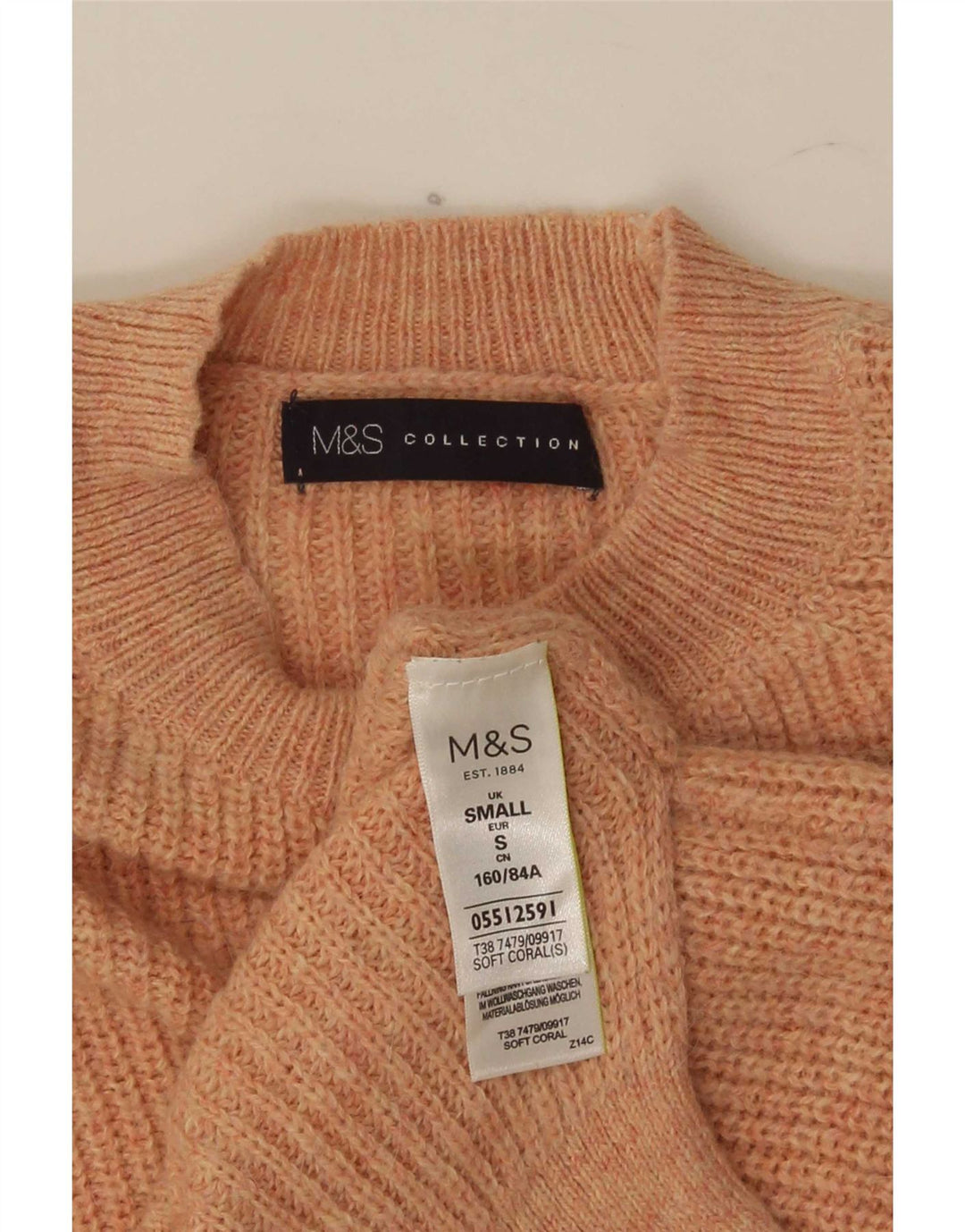 Marks & Spencer Damen-Pullover, übergroß, Rundhalsausschnitt, Gr. 10, Größe S, Rosa