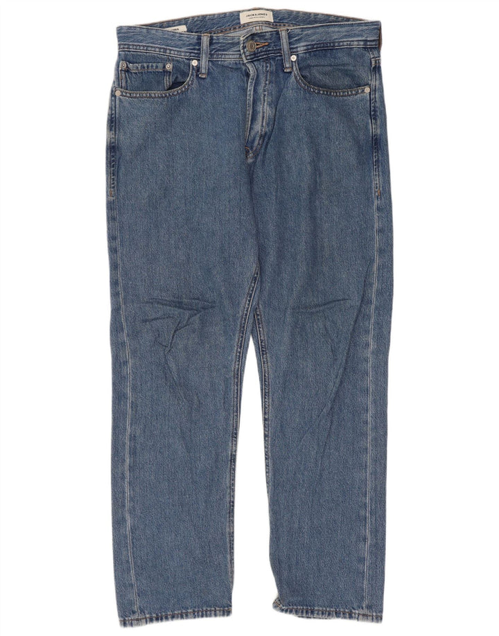 Jack & Jones Herren Straight Jeans W30 L30 Blaue Baumwolle