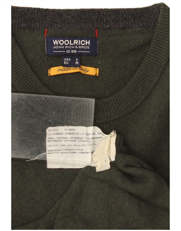 WOOLRICH Damen-Pullover mit Rundhalsausschnitt, UK 14, mittlere Khaki-Wolle