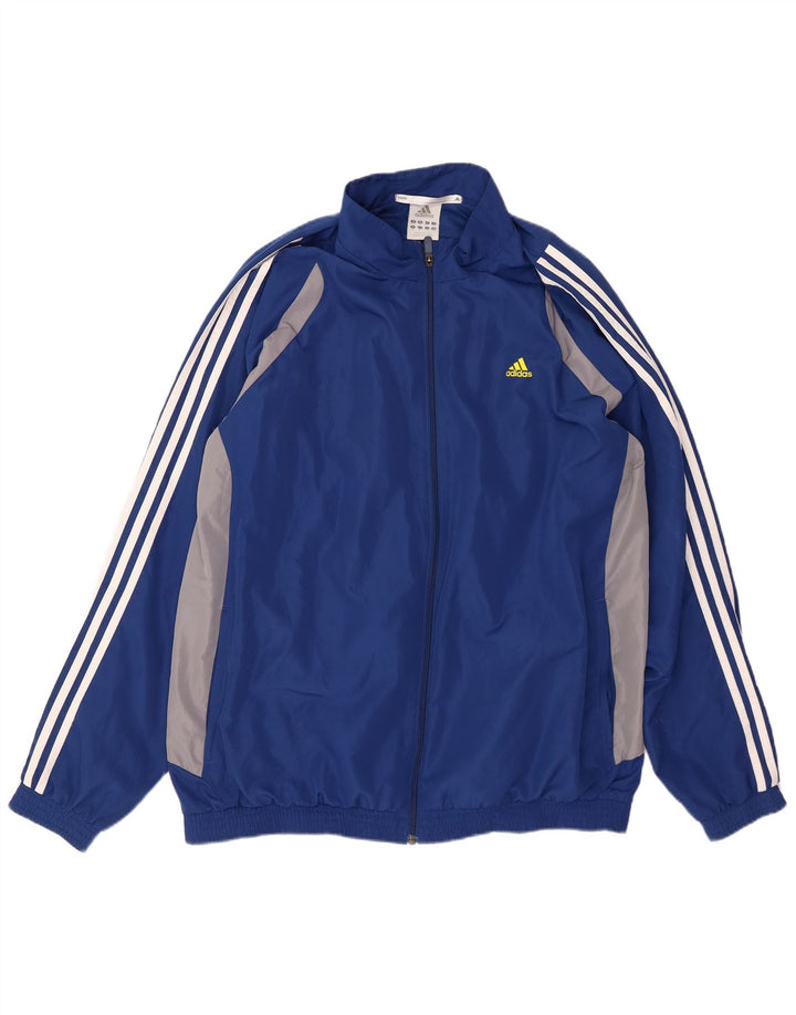 ADIDAS Herren Climalite Trainingsanzug Top Jacke UK 48/50 XL Blau Farbblock