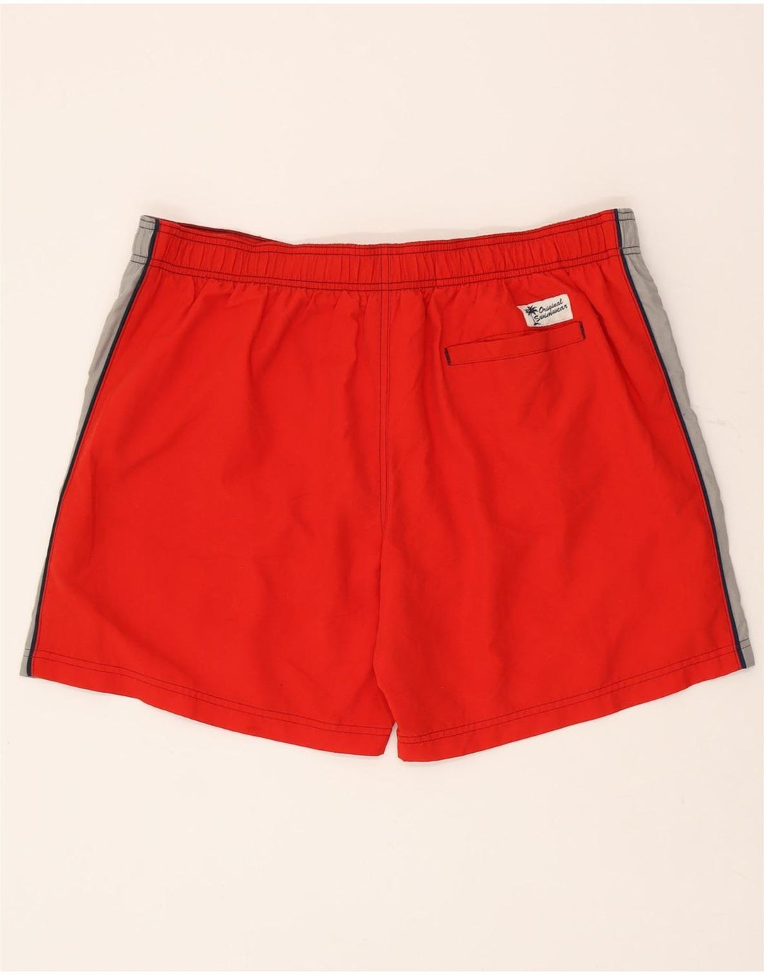 Marks & Spencer Herren-Badeshorts XL, rotes Colourblock-Polyester