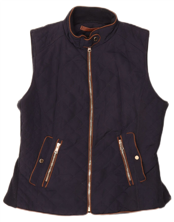 Zara Damen Steppweste UK 16 Large Marineblau