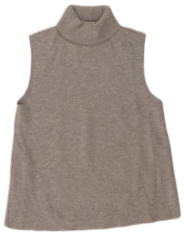 Zara Damen Rollkragen-Tanktop UK 12 Mittelgrau