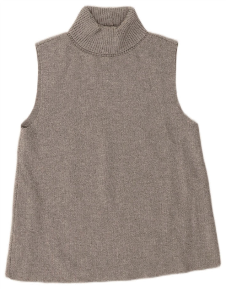 Zara Damen Rollkragen-Tanktop UK 12 Mittelgrau