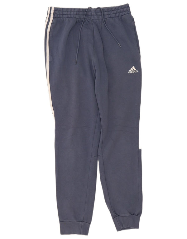 Adidas Herren-Trainingshose mit Grafik, mittelblaue Baumwolle
