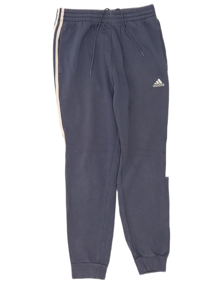 Adidas Herren-Trainingshose mit Grafik, mittelblaue Baumwolle