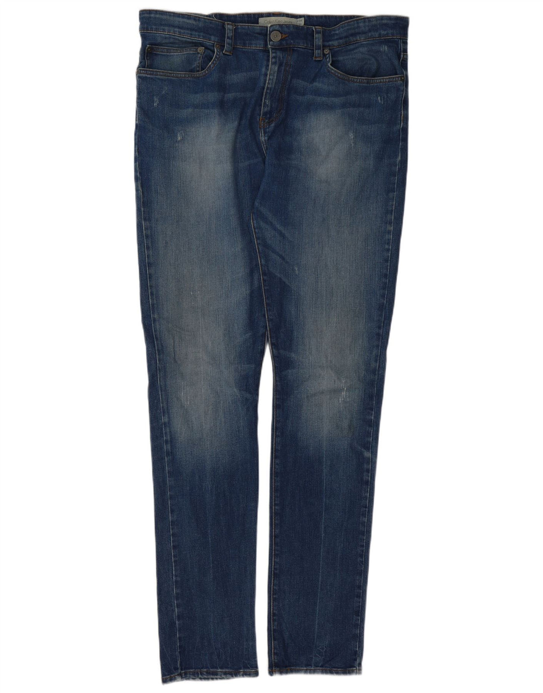 Calvin Klein Herren Slim Jeans W38 L34 Blaue Baumwolle