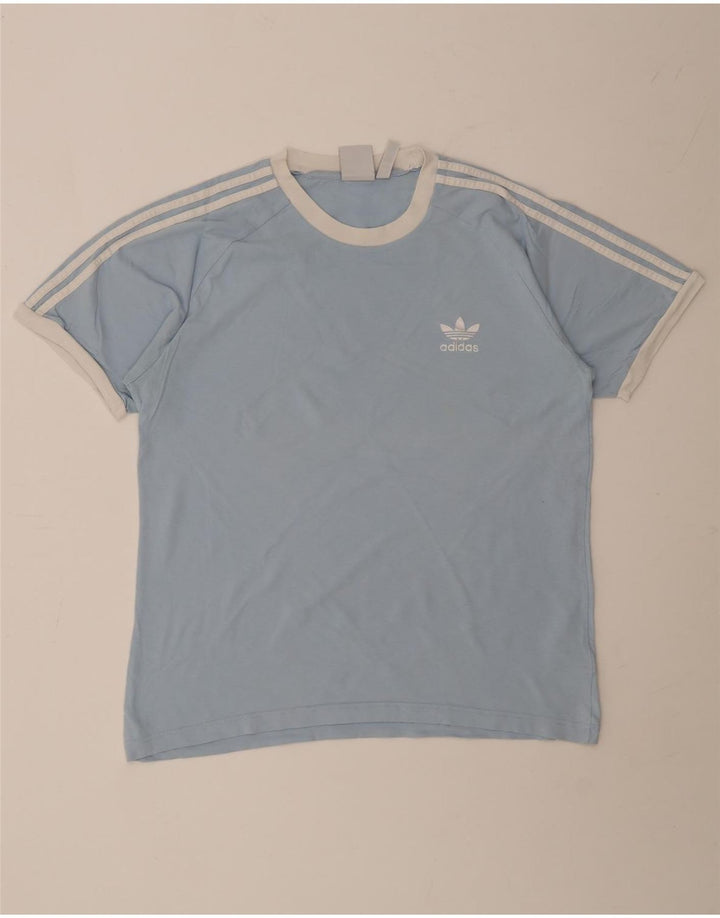 Adidas Herren T-Shirt Top Large Blau Baumwolle