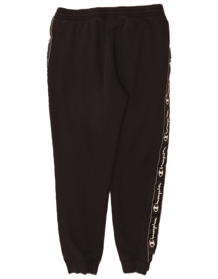 CHAMPION Mens Graphic Tracksuit Trousers Joggers Medium Black
