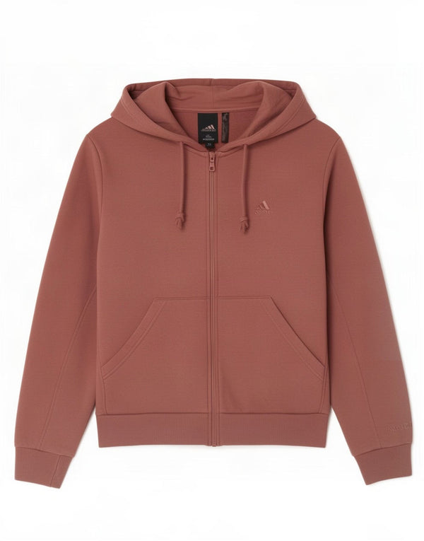Adidas Damen Zip Hoodie Pullover UK 16/18 Große rosa Baumwolle