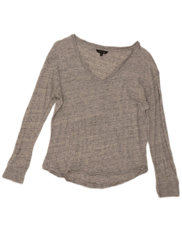 Massimo Dutti Damen Top Langarm UK 12 Mittelgrau meliert