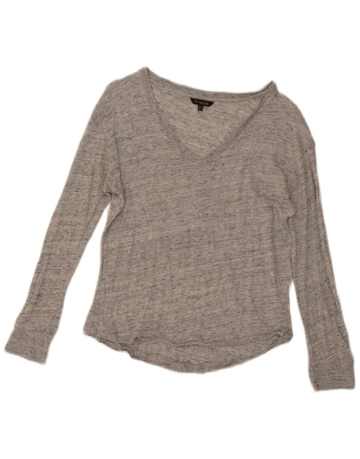 Massimo Dutti Damen Top Langarm UK 12 Mittelgrau meliert