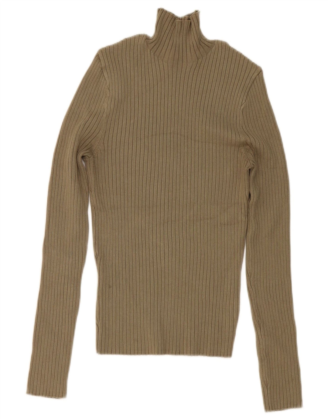 Zara Damen Top Langarm UK 12 Medium Khaki Viskose