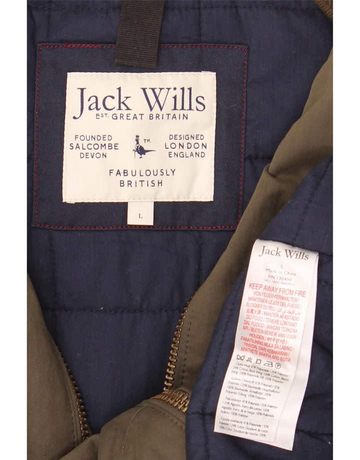 Jack Wills Herren Bomberjacke UK 40 Large Khaki Polyamid