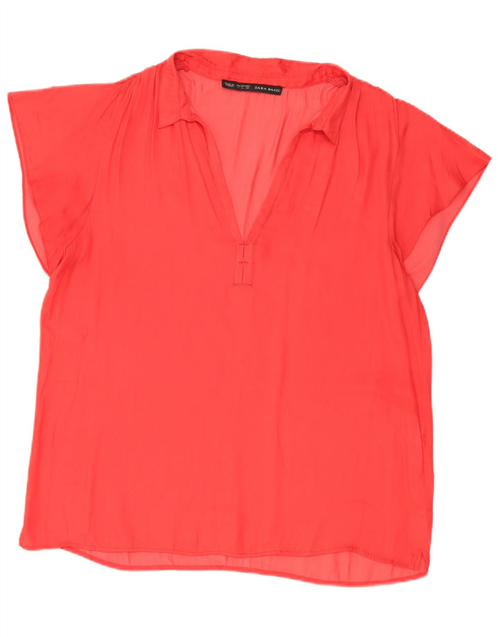 Zara Damen Bluse Top UK 16 Large Rot